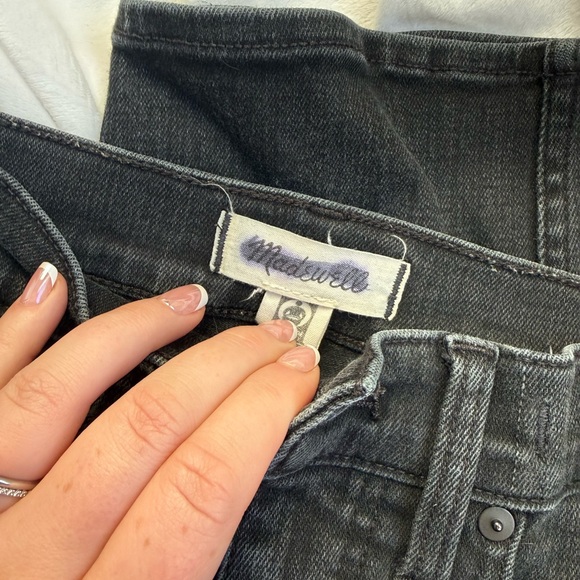 Madewell Stovepipe Jeans Washed Black High Rise Straight Leg Size 27 - Picture 2 of 6